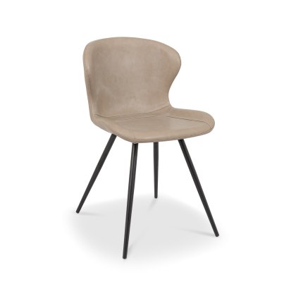 Arlo Stone Vintage Faux Leather Chair with Black Legs