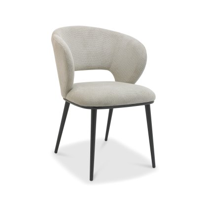 Luca Beige Fabric Chairs with Matt Black Legs
