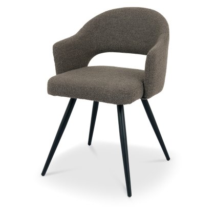 Sterling - Dining Chair in Brown Boucle Fabric (Pair)