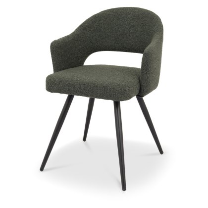 Sterling - Dining Chair in Green Boucle Fabric (Pair)