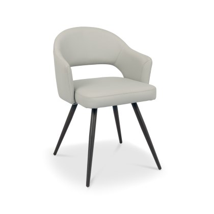 Sterling Light Grey Faux Leather Chairs with Black Legs