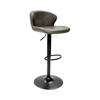 Rosso - Olive Vintage Faux Leather Gas Lift Swivel Barstool with Black Base
