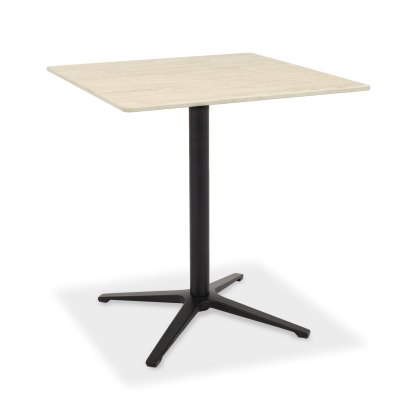 Baxter Beige Ceramic Square Bistro Table with Black Base