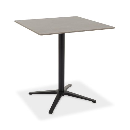 Baxter Grey Ceramic Square Bistro Table with Black Base
