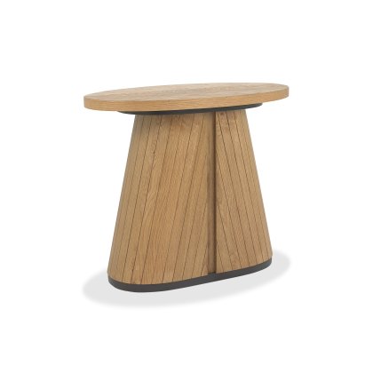 Astra Rustic Oak & Peppercorn Oval Lamp Table