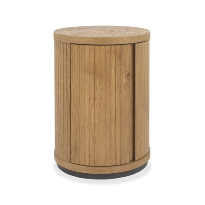 Astra Rustic Oak & Peppercorn Round Lamp Table