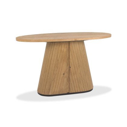 Astra Rustic Oak & Peppercorn Oval Console Table