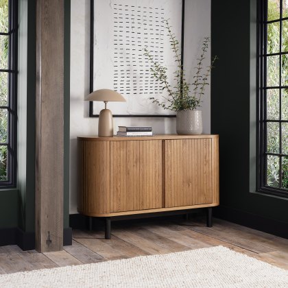 Astra Rustic Oak & Peppercorn Narrow Sideboard