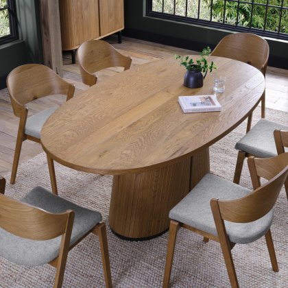Astra Rustic Oak & Peppercorn 6 Seater Table