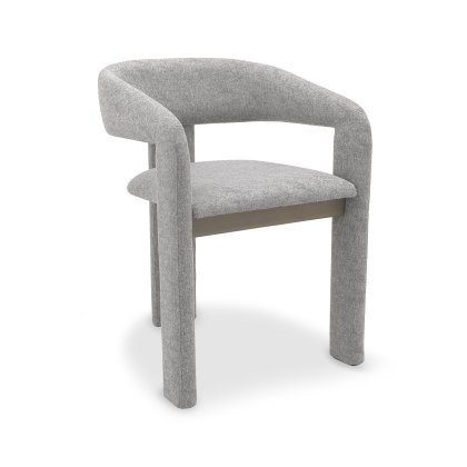 Nova Grey Oiled Oak Upholstered Chair - Grey Fabric
