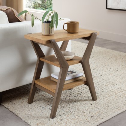 Henley Oak & Light Weathered Oak Side Table