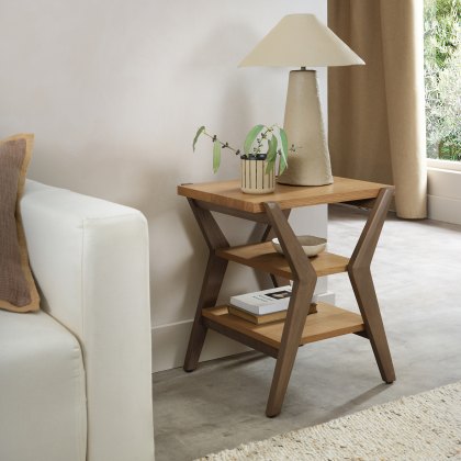 Henley Oak & Light Weathered Oak Lamp Table