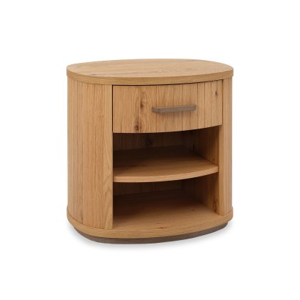 Astra Knotty Oak & Weathered Oak 1 Drawer Bedside Table