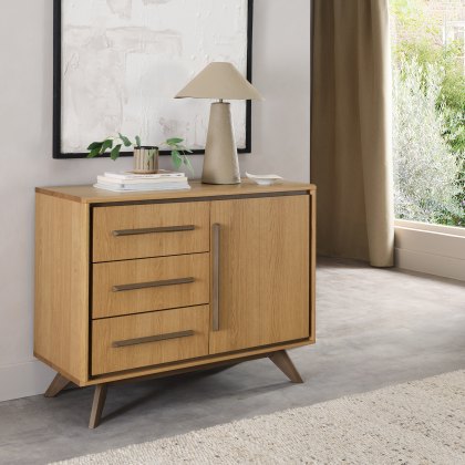 Henley Oak & Light Weathered Oak Narrow Sideboard