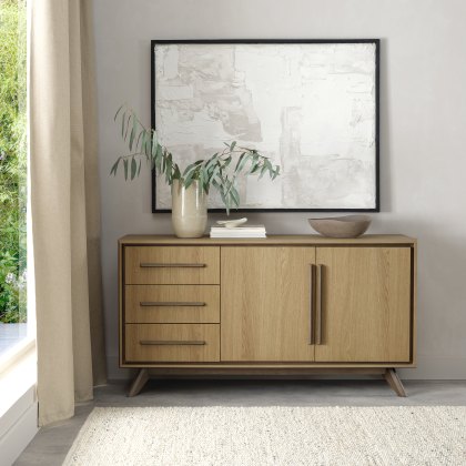 Henley Oak & Light Weathered Oak Wide Sideboard