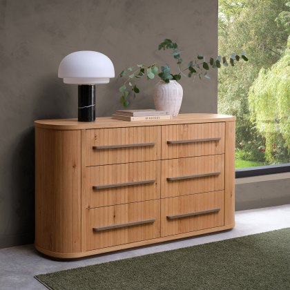 Astra Knotty Oak & Weathered Oak 6 Drawer Chest