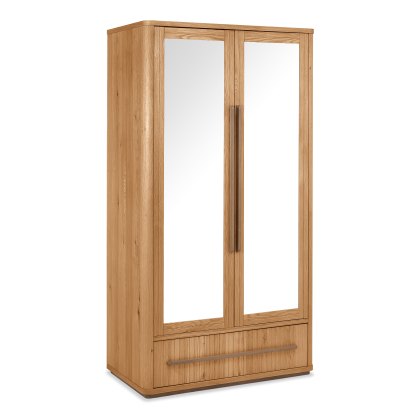 Astra Knotty Oak & Weathered Oak Double Wardrobe