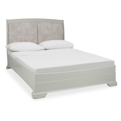 Amara - Blue Grey Pearl Velvet Super King Bed Frame 180cm Amara - Blue Grey Pearl Velvet Super King Bed Frame 180cm