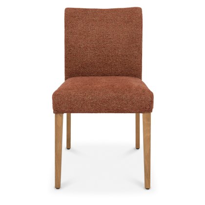 Alto - Rustic Oak Dining Chair in Auburn Fabric (Pair)