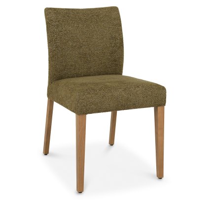 Alto - Rustic Oak Dining Chair in Green Fabric (Pair) Alto - Rustic Oak Dining Chair in Green Fabric (Pair)