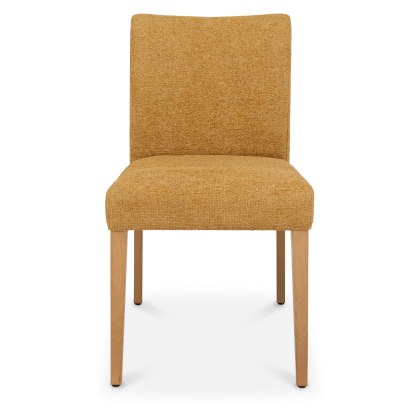 Alto - Rustic Oak Dining Chair in Mustard Fabric (Pair)