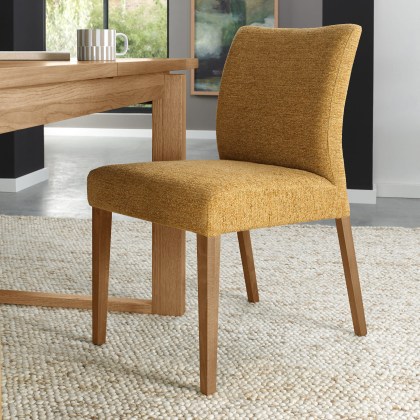 Alto - Rustic Oak Dining Chair in Mustard Fabric (Pair)