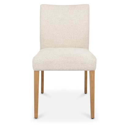 Alto - Rustic Oak Dining Chair in Oatmeal Fabric (Pair)