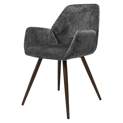 Zoran - Dining Chair in Grey Chenille Fabric (Pair)