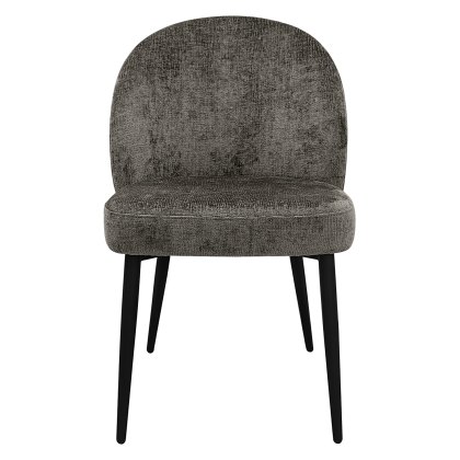 Cleo - Dining Chair in Grey Chenille Fabric (Pair)