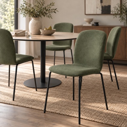 Felix - Set of 4 Stackable Chairs in Green Fabric Felix - Set of 4 Stackable Chairs in Green Fabric