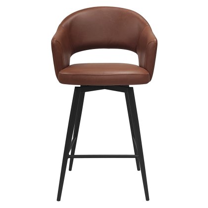 Sterling - Swivel Bar Stool in Tan Faux Leather