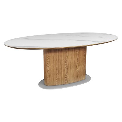 Marlow - Marble Effect Glass Top Dining Table