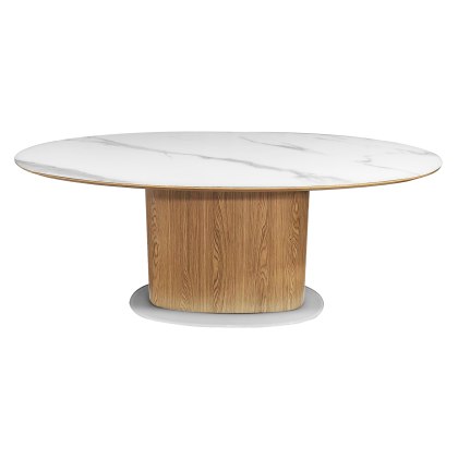 Marlow - Marble Effect Glass Top Dining Table