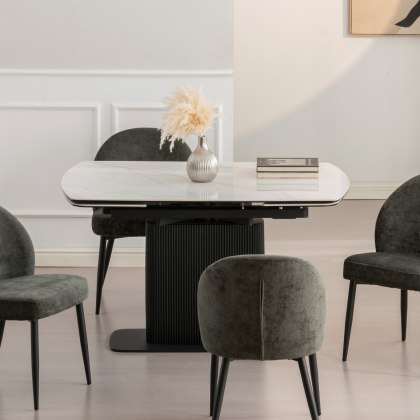 Verona - White Ceramic 4-6 Seater Extendable Dining Table Verona - White Ceramic 4-6 Seater Extendable Dining Table