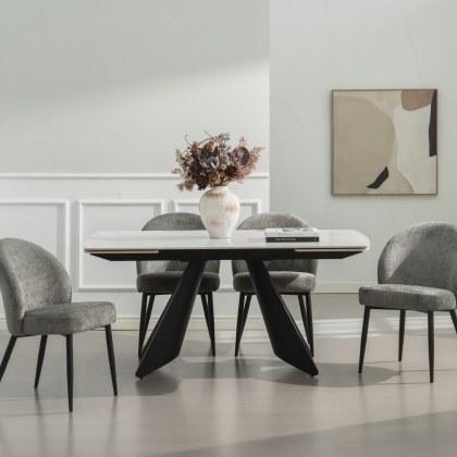 Levanti - White Ceramic 6-8 Seater Extendable Dining Table Levanti - White Ceramic 6-8 Seater Extendable Dining Table