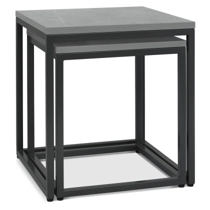 Sofia - Grey Ceramic Nest of Lamp Tables