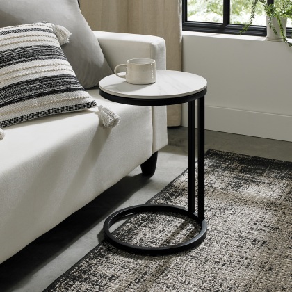 Mateo - White Ceramic Sofa Table