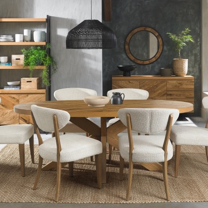 Bosco - Rustic Oak Large 6 Seater Wooden Dining Table Bosco - Rustic Oak Large 6 Seater Wooden Dining Table