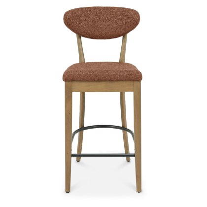 Bosco - Rustic Oak Bar Stool in Auburn Fabric (Pair) Bosco - Rustic Oak Bar Stool in Auburn Fabric (Pair)