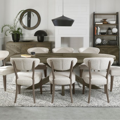Bosco - Fumed Oak 8 Seater Wooden Dining Table Bosco - Fumed Oak 8 Seater Wooden Dining Table