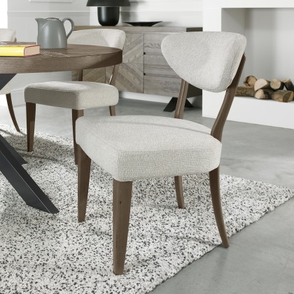 Bosco - Fumed Oak Dining Chair in Oatmeal Fabric (Pair) Bosco - Fumed Oak Dining Chair in Oatmeal Fabric (Pair)
