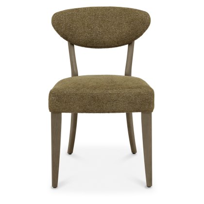 Bosco - Fumed Oak Dining Chair in Green Fabric (Pair) Bosco - Fumed Oak Dining Chair in Green Fabric (Pair)