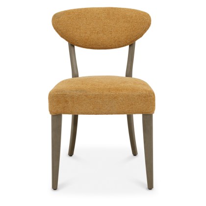 Bosco - Fumed Oak Dining Chair in Mustard Fabric (Pair) Bosco - Fumed Oak Dining Chair in Mustard Fabric (Pair)
