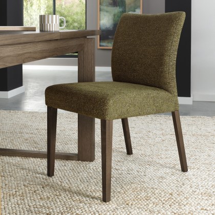 Alto - Dark Oak Dining Chair in Green Fabric (Pair)