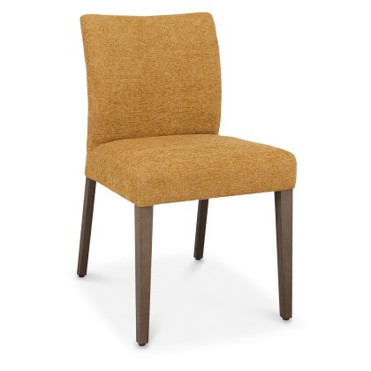 Alto - Dark Oak Dining Chair in Mustard Fabric (Pair) Alto - Dark Oak Dining Chair in Mustard Fabric (Pair)
