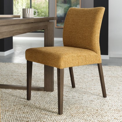 Alto - Dark Oak Dining Chair in Mustard Fabric (Pair)