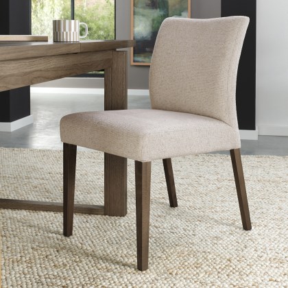 Alto - Dark Oak Dining Chair in Oatmeal Fabric (Pair)
