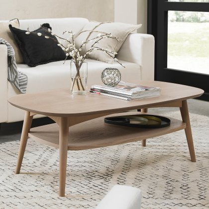 Johansen Scandi Oak Coffee Table With Shelf