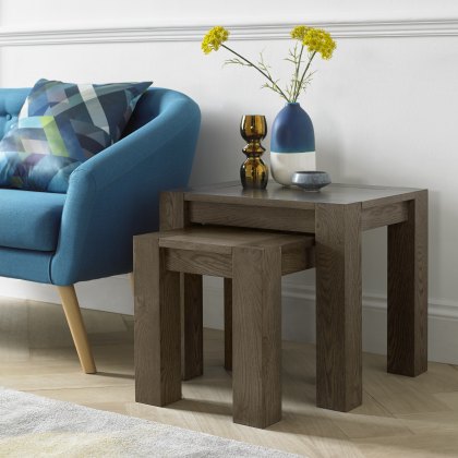 Nest of tables grey oak store