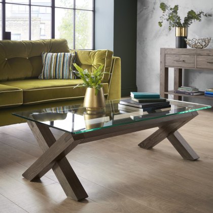 Goya Dark Oak Glass Coffee Table